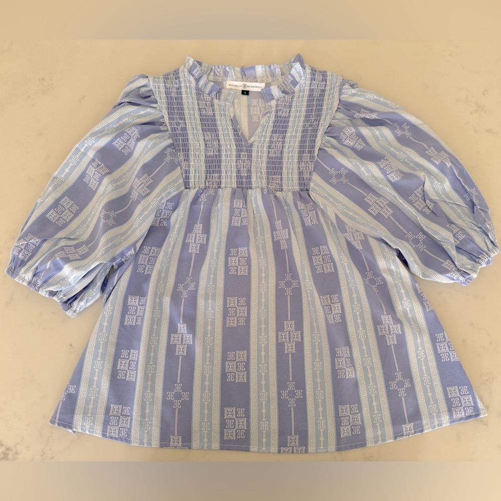 Michelle McDowell women’s Small top blue white